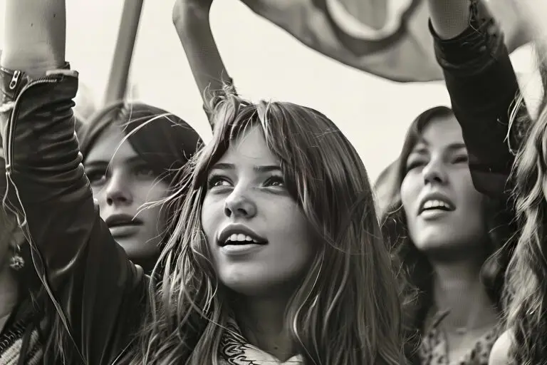 Femmes libres défilant contre l'injustice