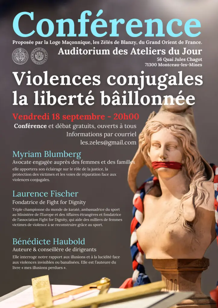 Affiche pour une conférence sur la violence conjugale